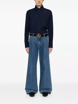 Gucci поплиновая рубашка, синий