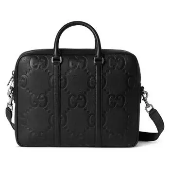 GUCCI Портфель мужской кожаный через плечо, большой, черный