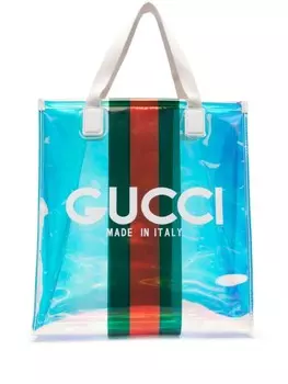 Gucci прозрачная сумка-тоут с голографическим эффектом, мультиколор
