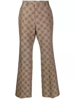 Gucci прямые брюки средней посадки, коричневый