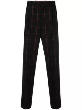 Gucci прямые брюки в клетку Windowpane, черный