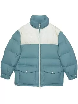 Gucci пуховик из канваса с логотипом GG, синий