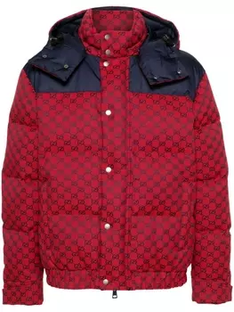 Gucci пуховик с логотипом GG, красный