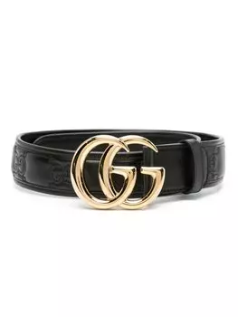 Gucci ремень GG Marmont из кожи Matelass, черный