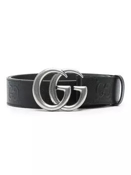 Gucci ремень GG Marmont с тиснением, черный