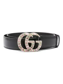 Gucci ремень с двойной пряжкой G, черный