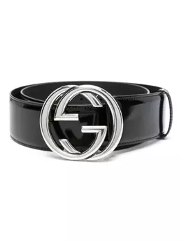 Gucci ремень с логотипом Interlocking G, черный