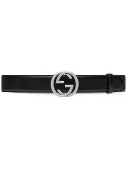 Gucci ремень с логотипом Interlocking G, черный
