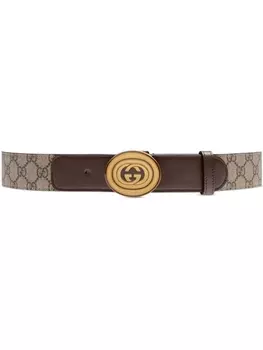 Gucci ремень с логотипом Interlocking G, нейтральный цвет