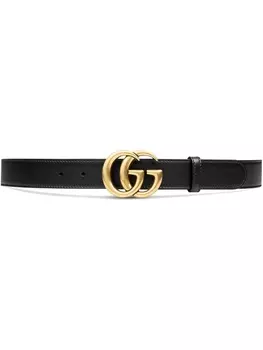 Gucci ремень с пряжкой Double G, черный