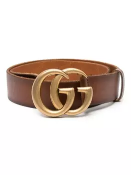 Gucci ремень с пряжкой Double G, коричневый