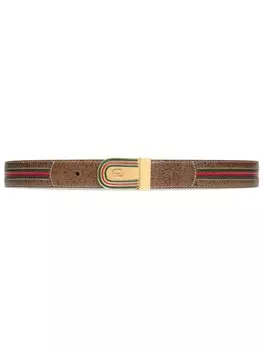 Gucci ремень с пряжкой Interlocking G, коричневый