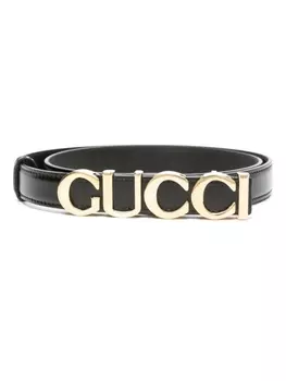 Gucci ремень с пряжкой-логотипом, черный