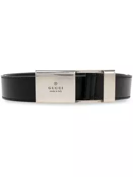 Gucci ремень с пряжкой-логотипом, черный