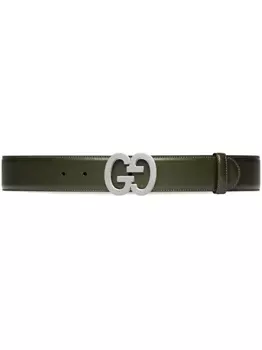 Gucci ремень с пряжкой-логотипом GG, зеленый