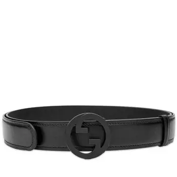 Gucci Ремень с пряжкой с логотипом GG, черный