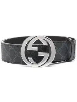Gucci ремень с узором GG Supreme, черный