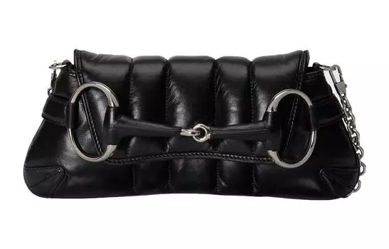 GUCCI Репродукция сумки Horsebit 1955 года, кожаная сумка-клатч, женская, черная
