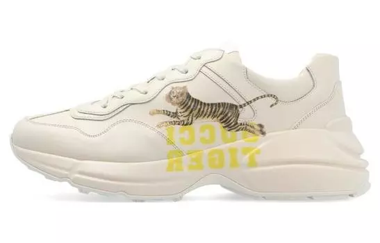Кроссовки Gucci Rhyton Tiger, светло-бежевый/желтый