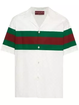 Gucci рубашка из хлопка с принтом GG Web, белый