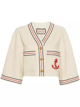 Gucci рубашка из смесового льна, нейтральный цвет