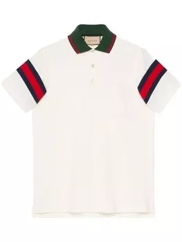 Gucci рубашка поло с отделкой Web, белый