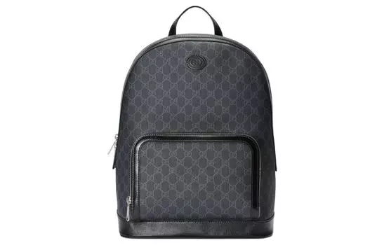 GUCCI Рюкзак GG Canvas с кожаной отделкой, мужской, черный
