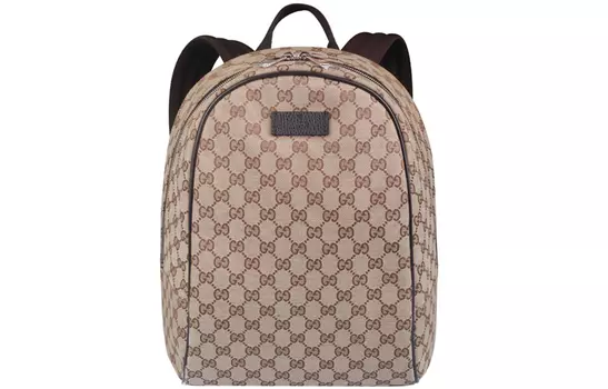 GUCCI Рюкзак на молнии с монограммой GG бежевый/коричневый