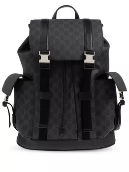 Gucci рюкзак с монограммным принтом, черный