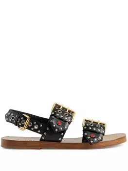 Gucci сандалии с пряжками, черный