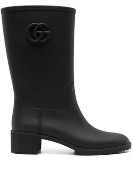 Gucci сапоги с декором Double G, черный