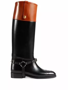 Gucci сапоги с пряжкой Horsebit, черный