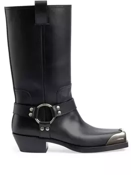 Gucci сапоги с ремешками, черный