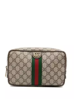 Gucci Savoy leather wash bag, коричневый