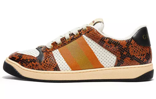 GUCCI Screener Стильная мужская обувь для скейтбординга, Brown and White