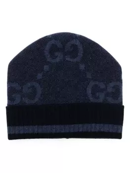 Gucci шапка бини с узором GG, синий