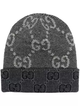 Gucci шапка бини с узором GG Supreme, черный
