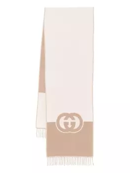 Gucci шарф с логотипом Interlocking G, коричневый