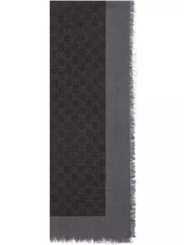 Gucci шарф с монограммой, черный