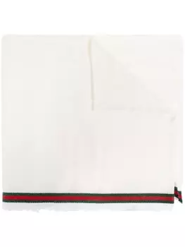 Gucci шарф с отделкой GG Web, нейтральный цвет