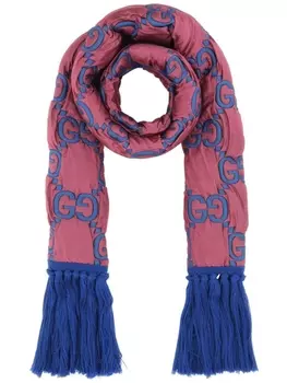 Gucci шарф с вышивкой GG, розовый