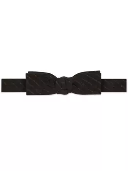 Gucci шелковый галстук-бабочка с логотипом Interlocking G, черный