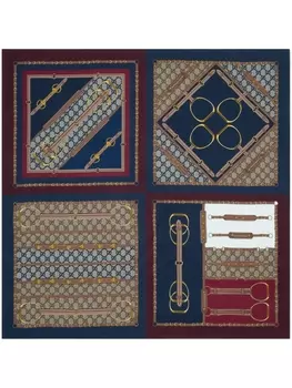 Gucci шелковый платок с принтом, красный