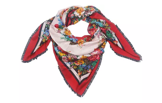 GUCCI Шелковый шарф женский красный