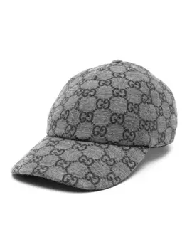 Gucci шерстяная кепка с логотипом GG, серый