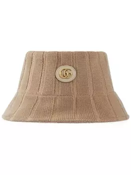 Gucci шерстяная панама с логотипом Double G, нейтральный цвет