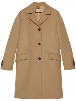 Gucci шерстяное однобортное пальто, нейтральный цвет