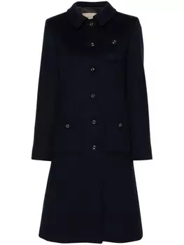 Gucci шерстяное пальто с логотипом Interlocking G, синий