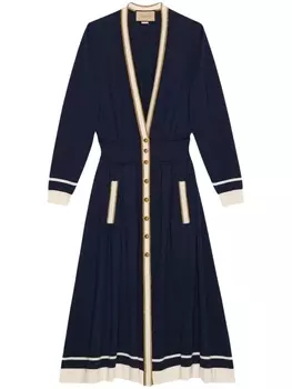 Gucci шерстяное платье миди, синий
