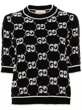 Gucci шерстяной джемпер с логотипом GG, черный
